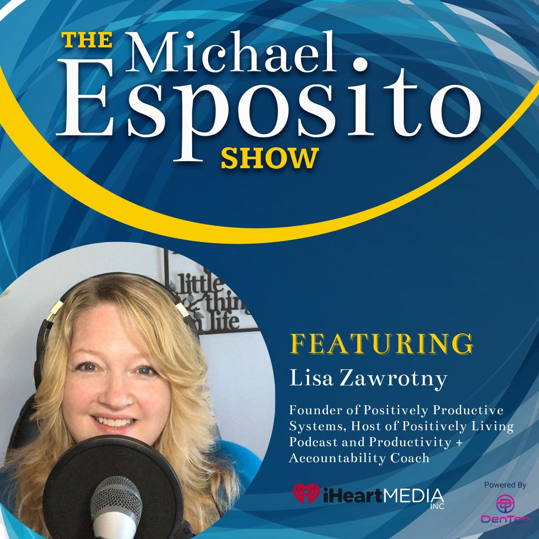 podcast The Michael Esposito Show graphic with Lisa Zawrotny