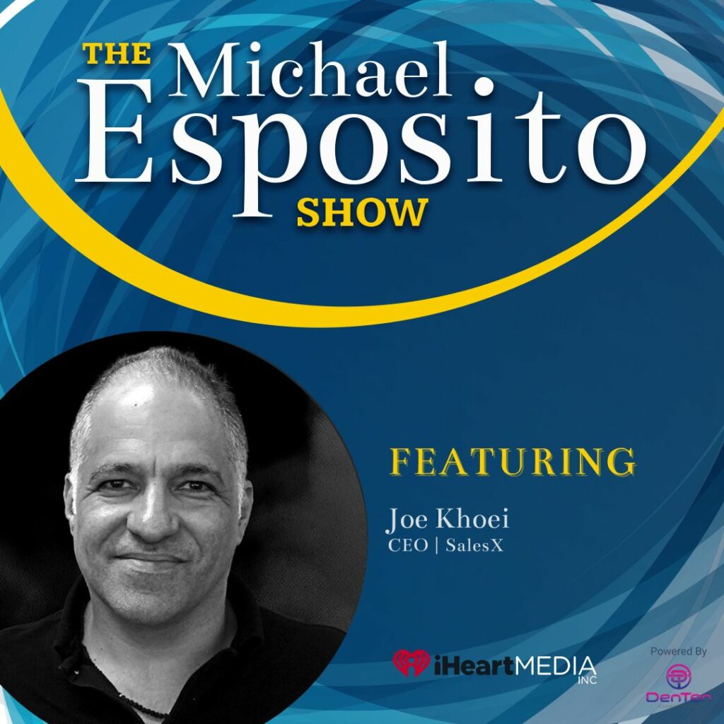 Podcast episode graphic - the michael esposito show with a headshot of Joe Khoei