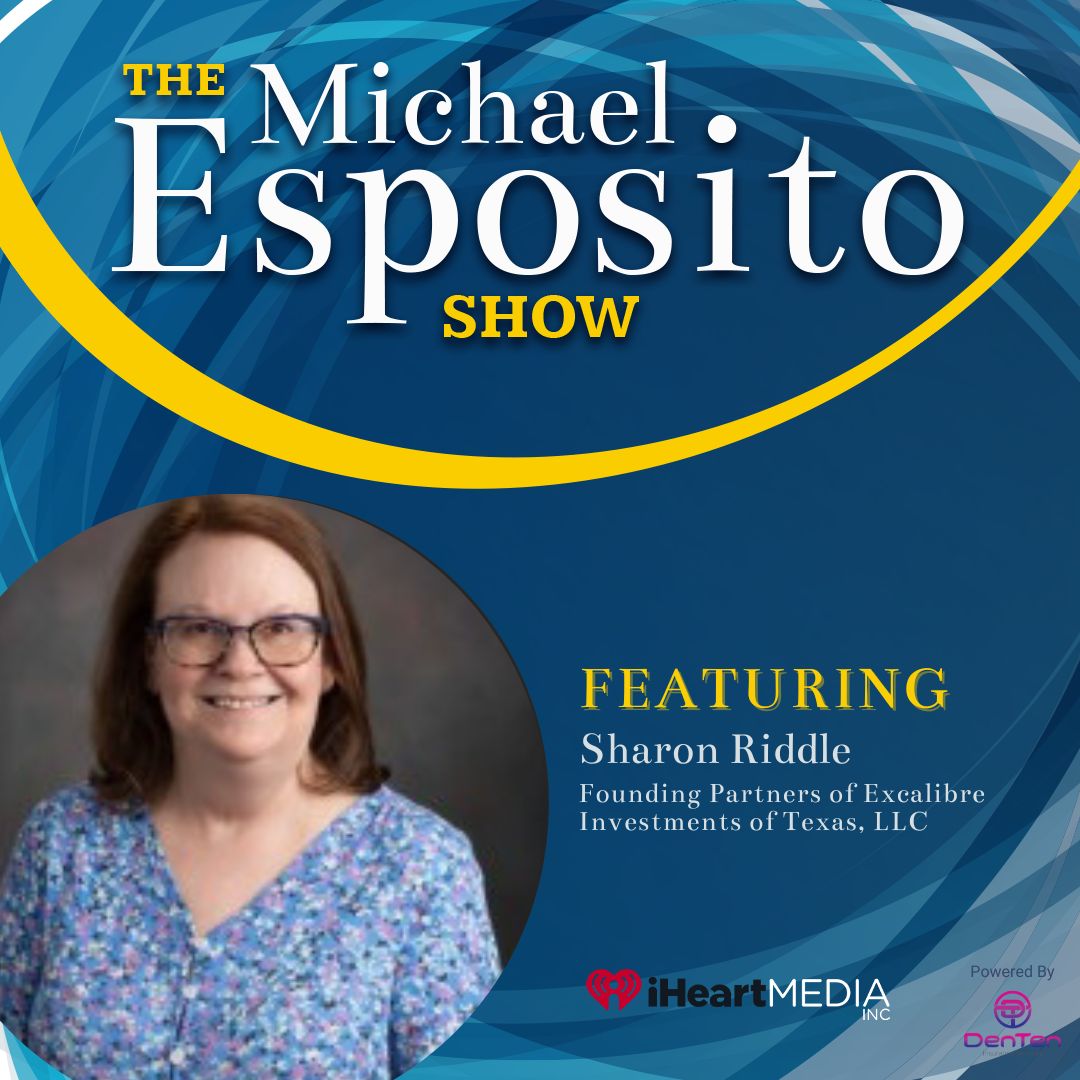 Sharon Riddle podcast guest Michael Esposito Show episode graphic